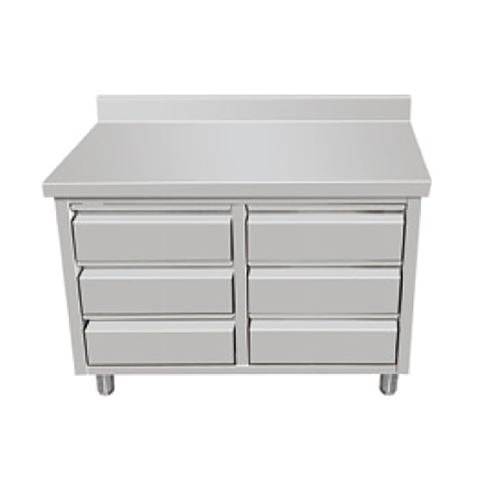 Stainless Steel Drawer Cabinet with Backsplash