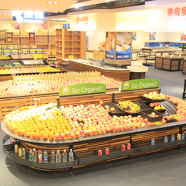 Fruit And Vegetable Display Supermarket Shelf Stand Rack