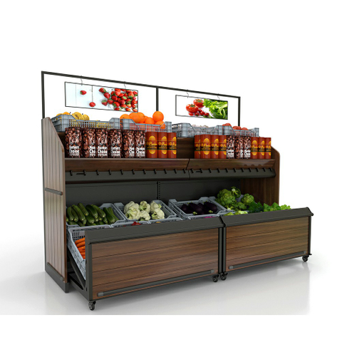 Fruit And Vegetable Display Wall Unit with Drawer Storage Space