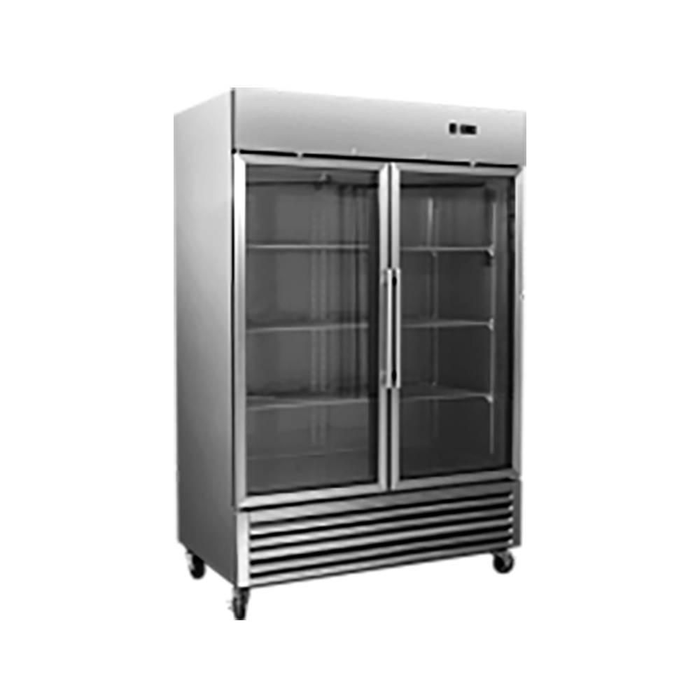 1310L/2 Doors/-22℃ to -18℃ Upright Freezer Glass Door Commercial Refrigeration