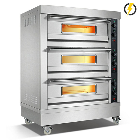 Room Temp.~350/℃400℃ 3 layers 3 trays Electric Oven Deck Oven Knob Control/Instrument Control