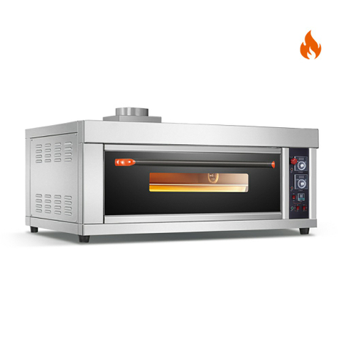 Room Temp.~400℃ 1 layer 2 trays Gas Tempered Glass Door Deck Oven Instrument Control