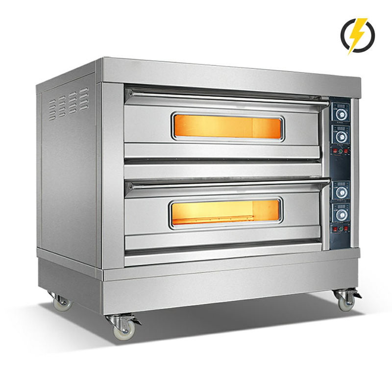 Room Temp.~400℃ 2 layer 4 trays Electric Oven Stainless Steel Door Deck Oven Instrument Control
