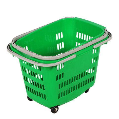 40L Shop Plastic Rolling Basket