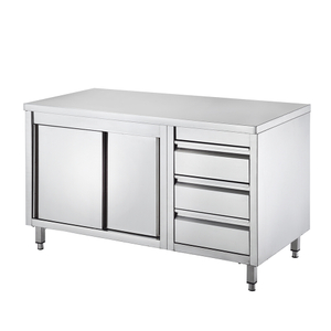 Stainless Steel Worktable with Cabinet & Drawer