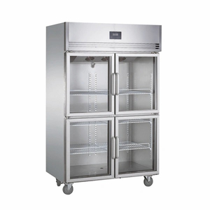 2~8℃ Air Cooling/Static Cooling 4 Glass Doors Upright Reach-in Refrigerator Commercial Refrigerator 