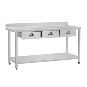 Stainless Steel Worktable with Drawer with Backsplash