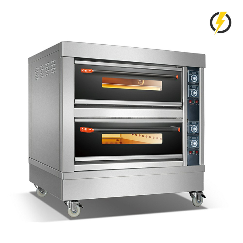 Room Temp.~400℃ 2 layer 4 trays Tempered Glass Door Deck Oven Instrument Control