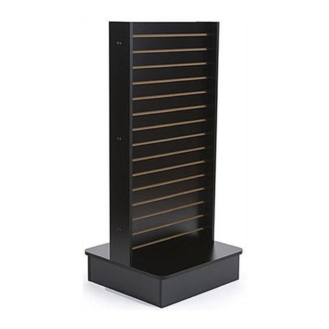 2 Side Freestanding Retail Slatwall Systems Wooden Slat Wall Shelving