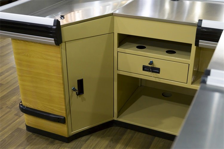 Wooden Style Supermarket Checkout Counter