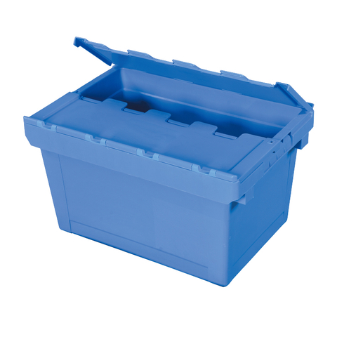 Plastic Stackable Crate Attached Lid Container NLB-2