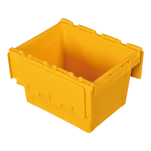Plastic Stackable Crate Attached Lid Container NLB-1