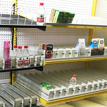 Adjustable Size Supermarket Cigarette Bottle Drink Plastic Shelf Pusher Spring Pushers