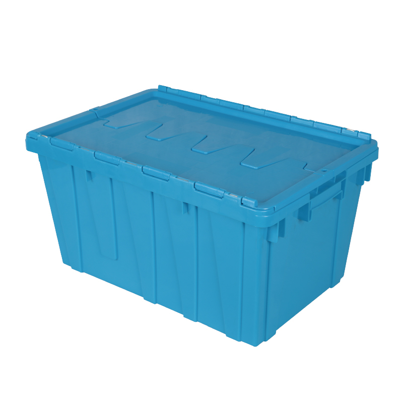 Plastic Stackable Crate Attached Lid Container NLB-4