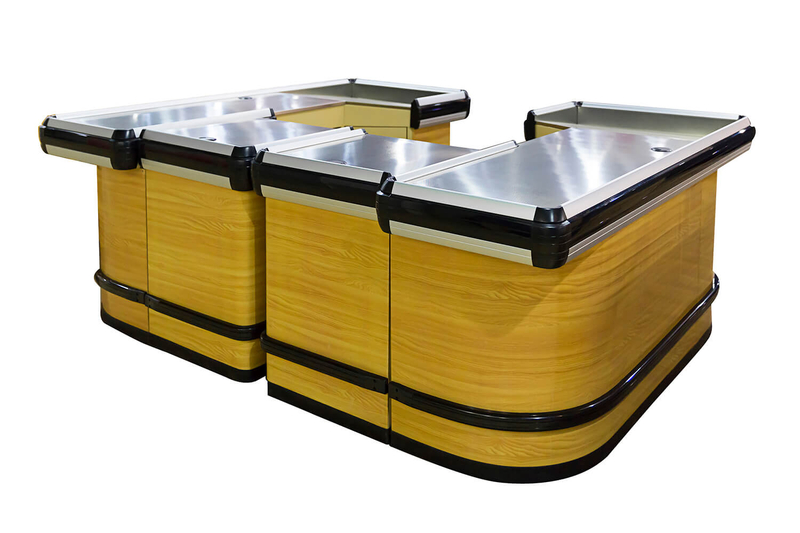 Wooden Style Supermarket Checkout Counter
