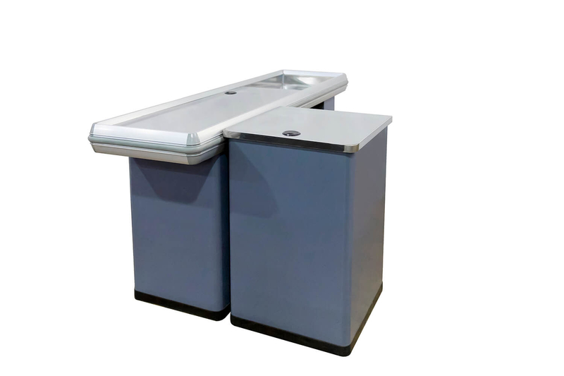 Gray Supermarket checkout counter