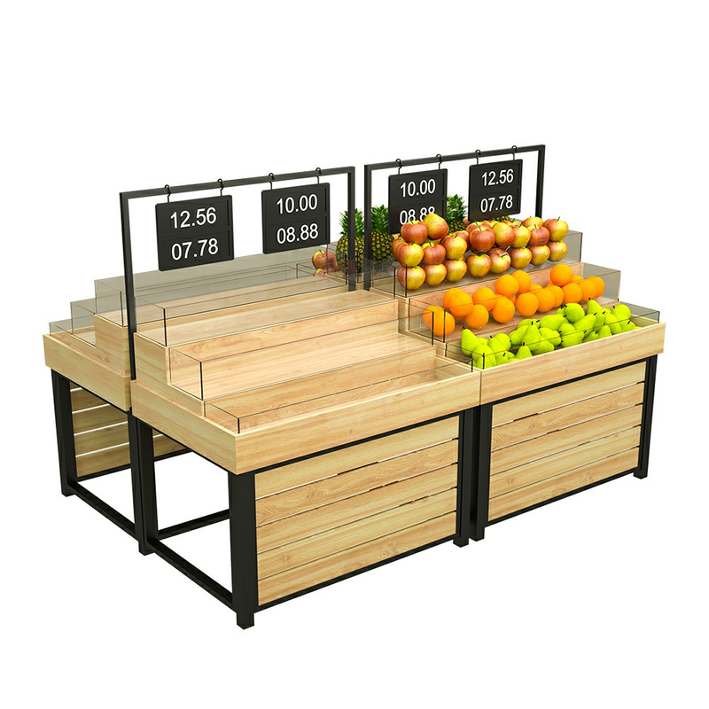 Commercial Fruit Display Rack with Acrylic Box