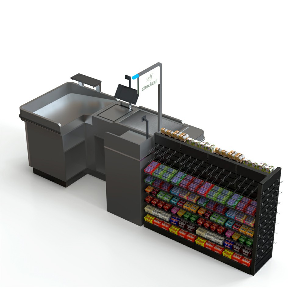 Checkout Counter with Display Rack