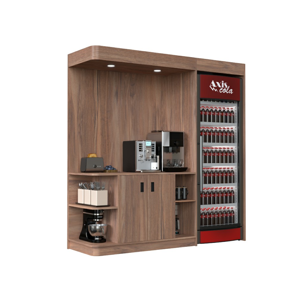 Wooden Self Service Coffee Counter for Convenience Store