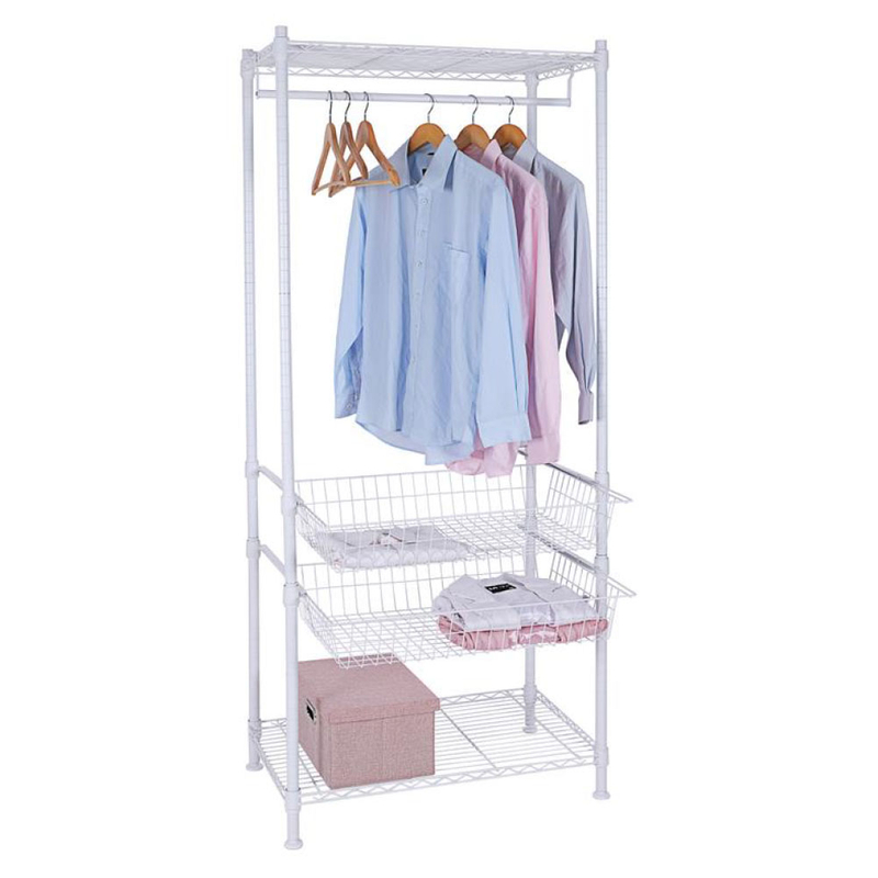 Wire Garment Rack with Casters