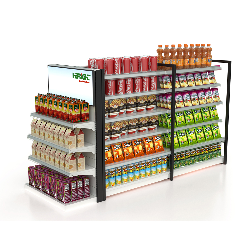 Supermarket Shelf with Advertisement Board