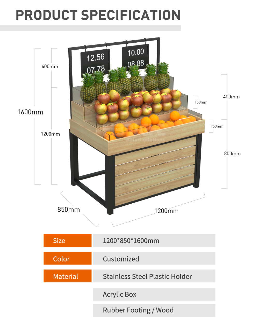 Vegetable display rack2