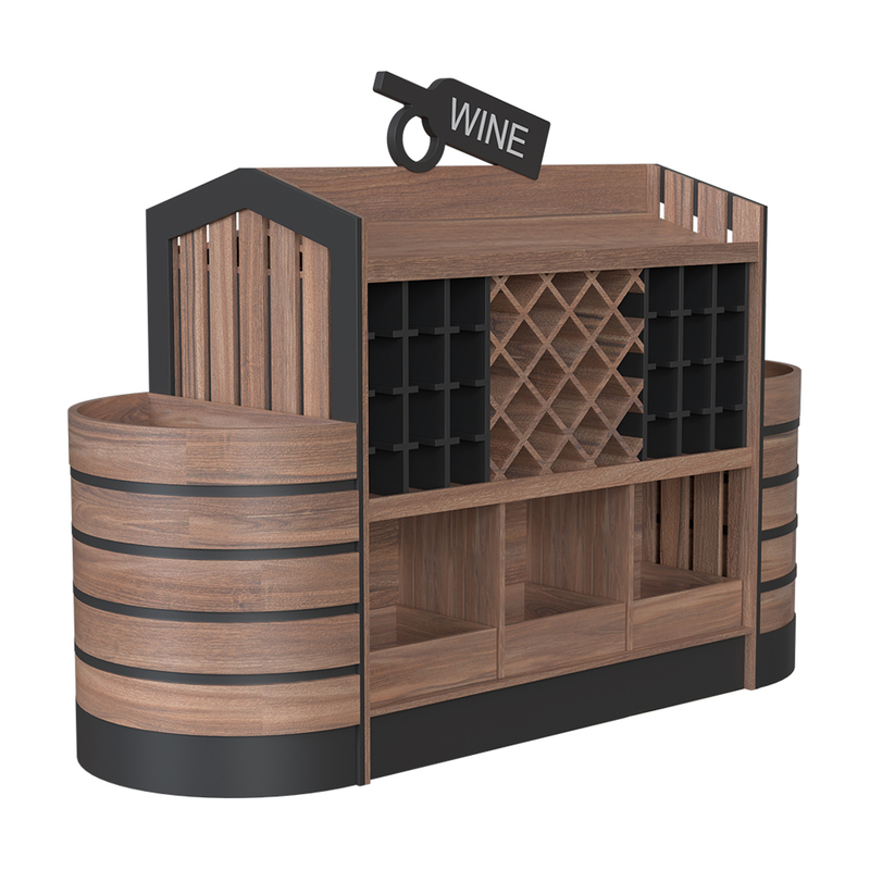 Commercial Wooden Wine Display Rack