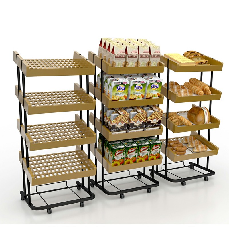 Wooden Multilayer Bread Display Shelf