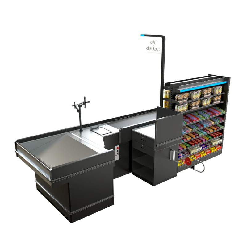 Checkout Counter with Display Rack