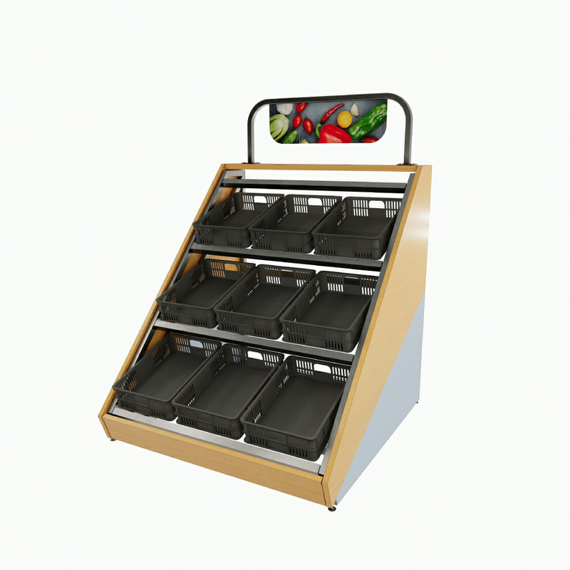 Fruit And Vegetable Display Stand with Advertisement Board