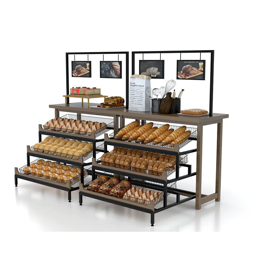 Wooden Bakery Display Shelf