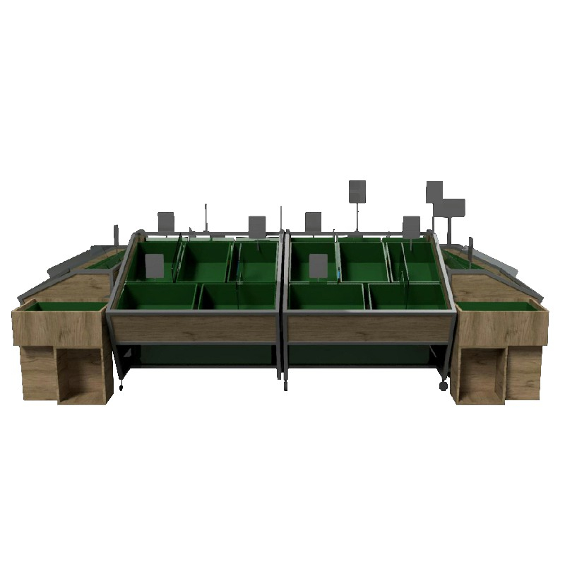 Wooden Movable Produce Display Stand