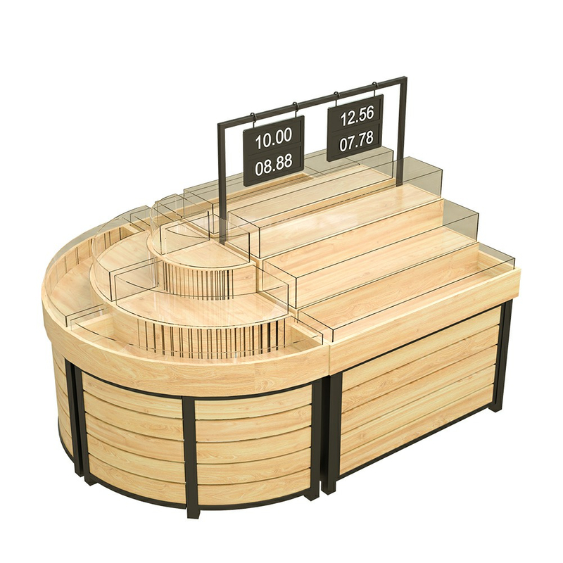 Commercial Fruit Display Rack with Acrylic Box