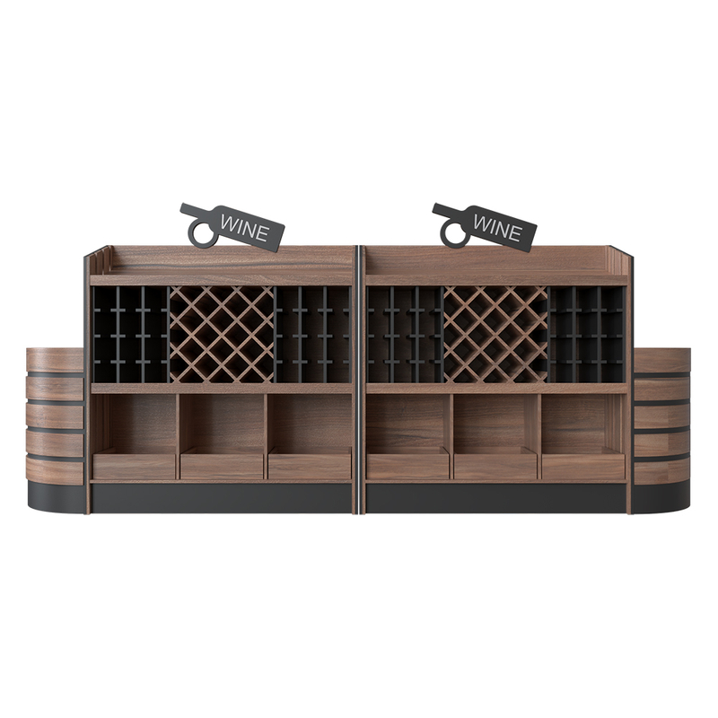 Commercial Wooden Wine Display Rack