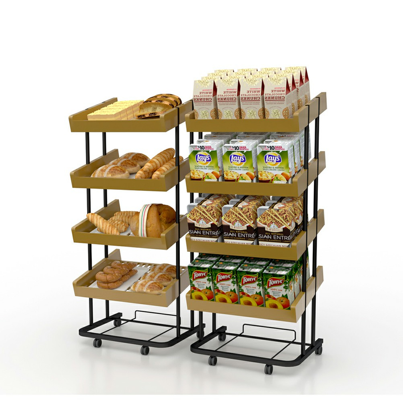 Wooden Multilayer Bread Display Shelf
