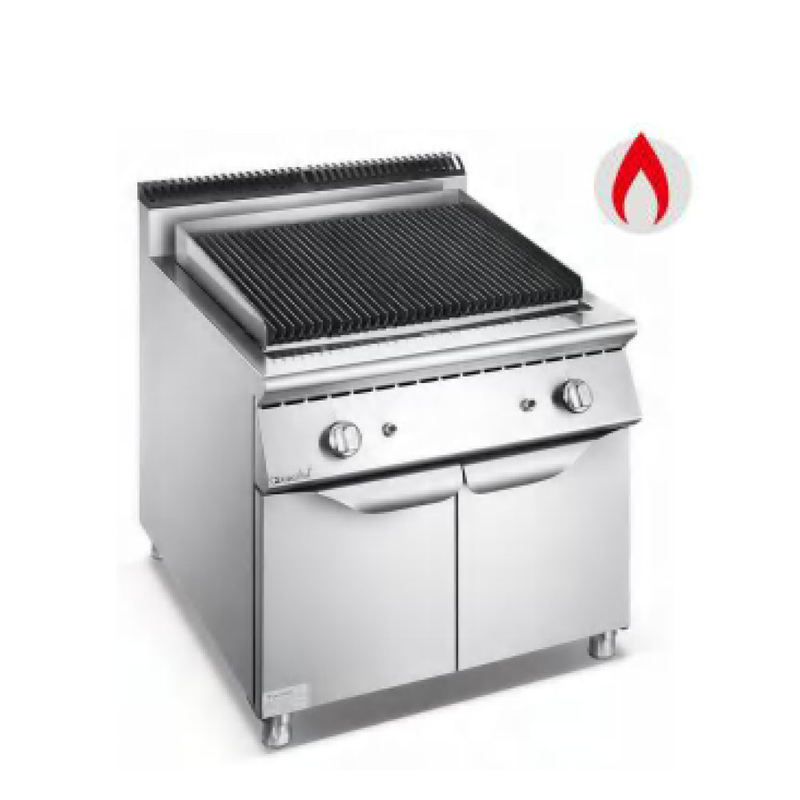 Commercial Gas Lava Rock Grill with Cabinet