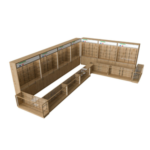 Wooden Service Counter And Shelving