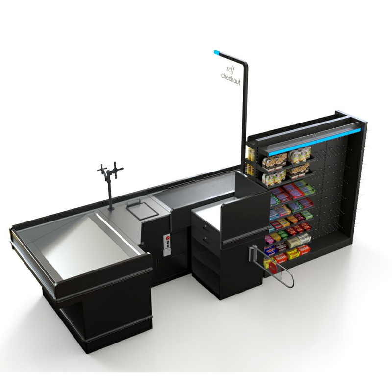 Checkout Counter with Display Rack