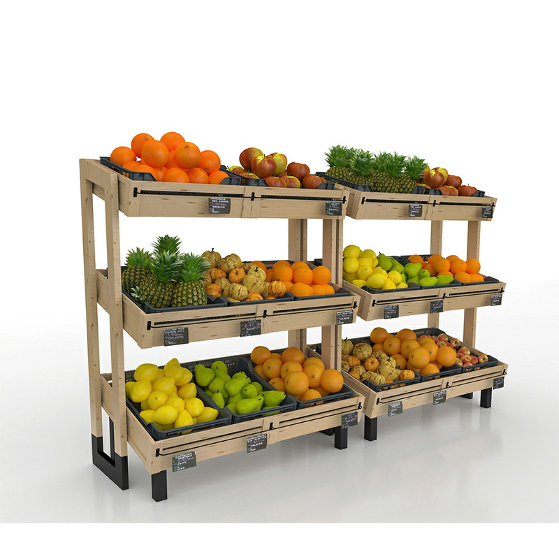 Wooden Display Rack for Fruit And Vegetable