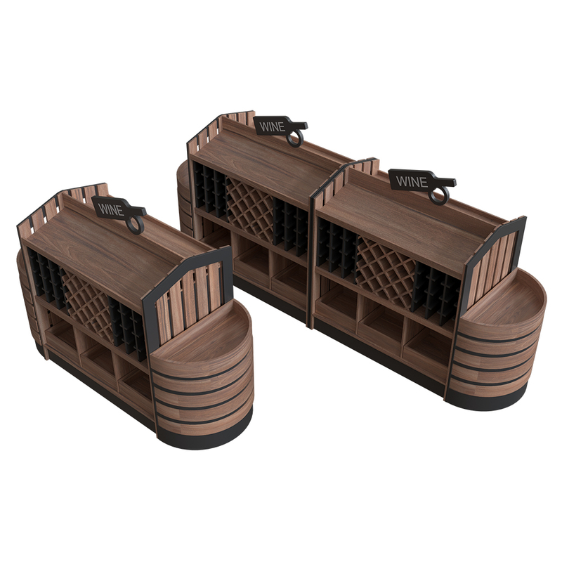 Commercial Wooden Wine Display Rack
