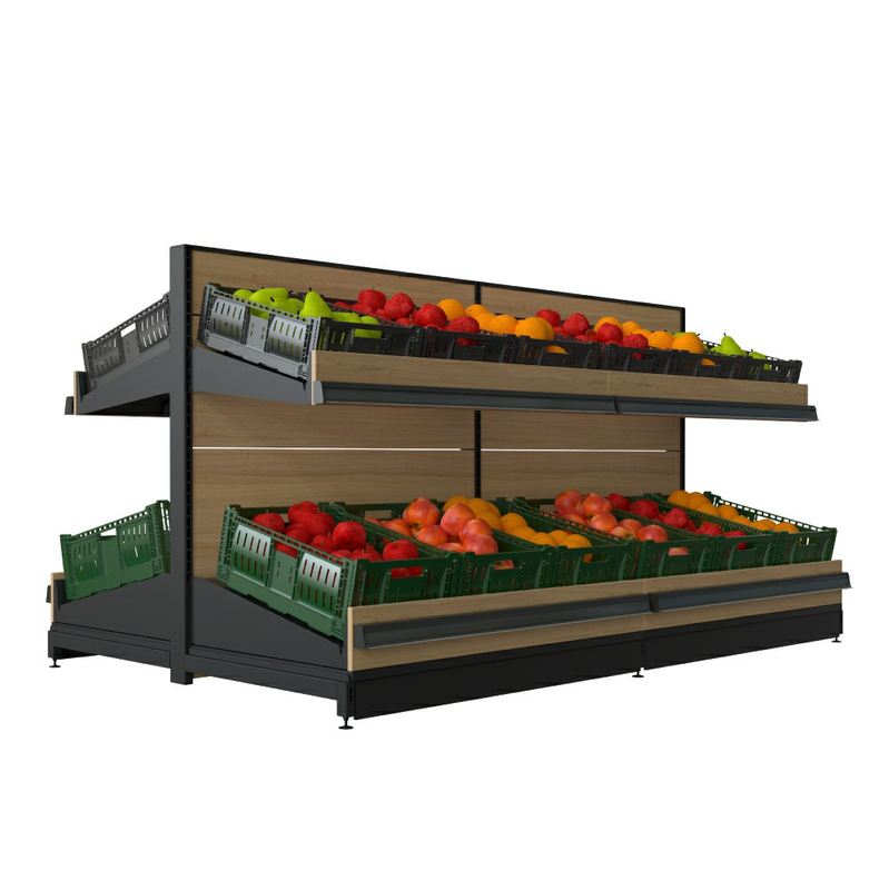 Display Shelf with Plastic Crates for Fruit And Vegetable