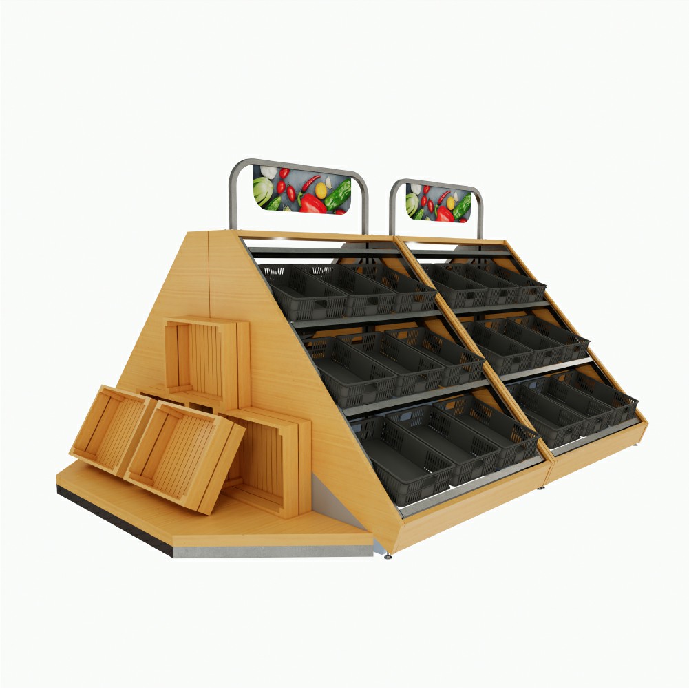 Fruit And Vegetable Display Stand with Advertisement Board