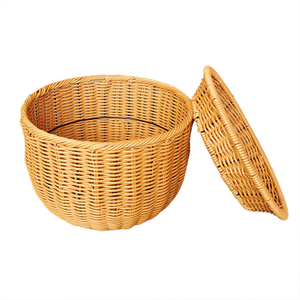  Two Layers Round Rattan Basket