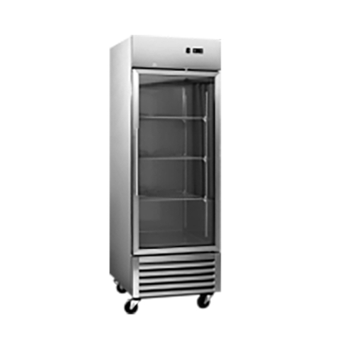590L/1 Doors/-22℃ to -18℃ Upright Freezer Glass Door Commercial Refrigeration