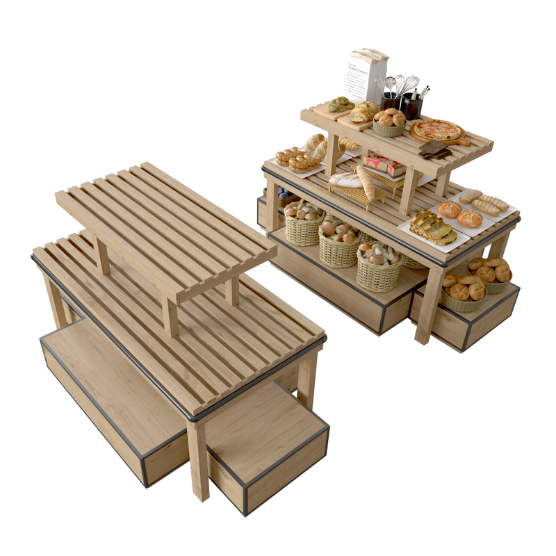 Wooden Display Shelf for Bakery