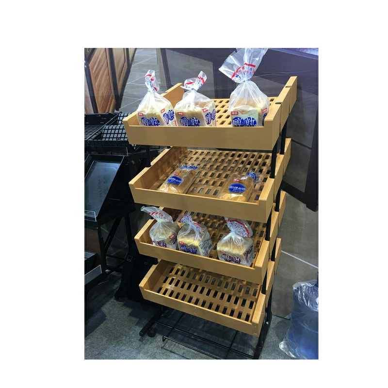 Wooden Multilayer Bread Display Shelf