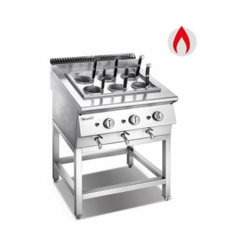 Gas Pasta Cooker with Open Cabinet