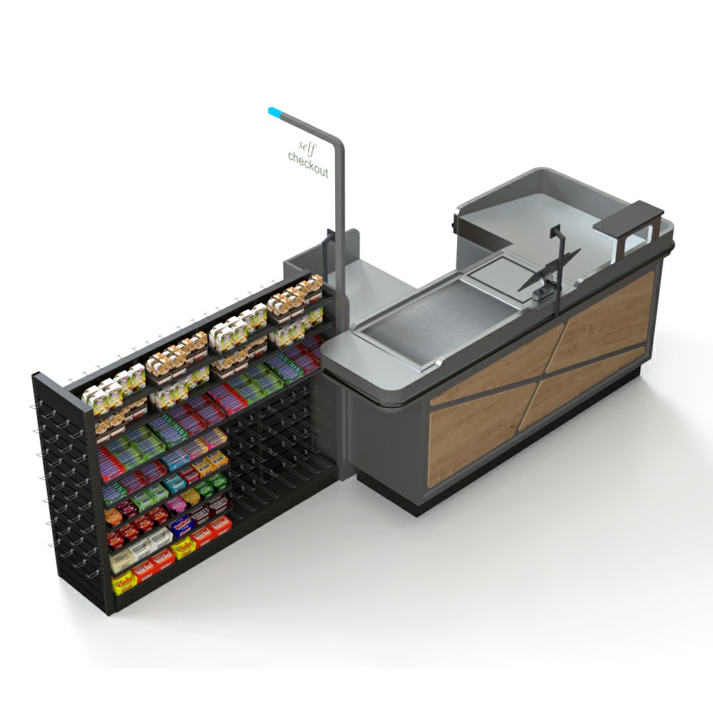 Checkout Counter with Display Rack