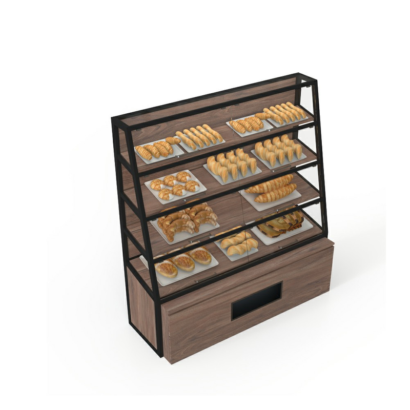 Wooden Wall Display Cabinet for Bread Store