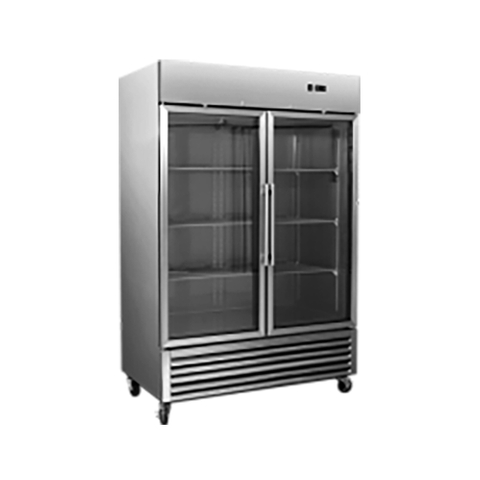 1310L/2 Doors/-22℃ to -18℃ Upright Freezer Glass Door Commercial Refrigeration